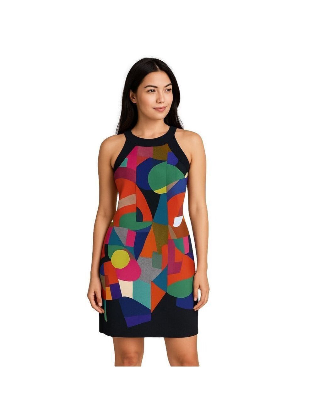 Joseph Ribkoff Multicolor Abstract Sheath Dress 8